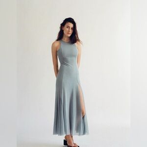 Tulle godet midi dress